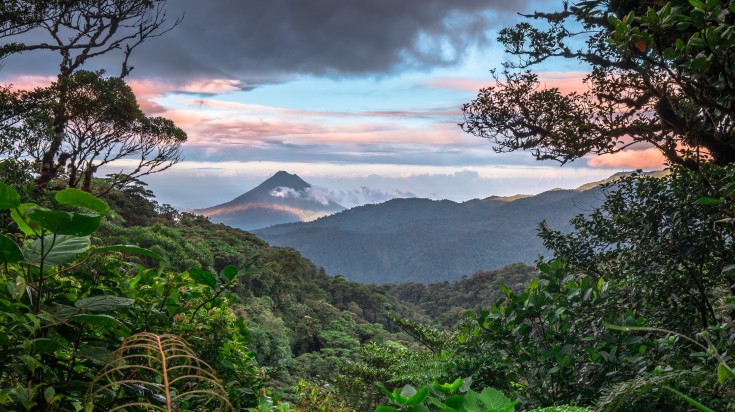 Paysage du Costa Rica en mars, en pleine saison sèche