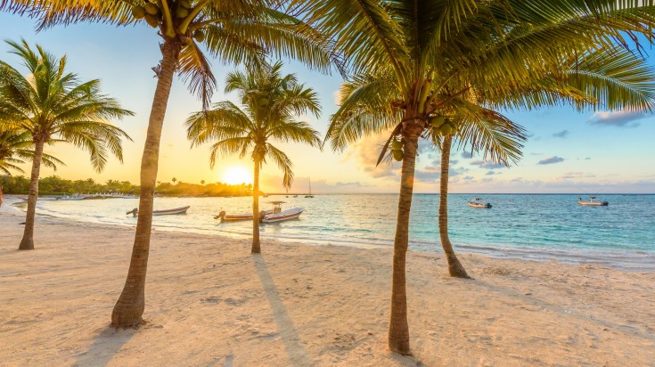 Plage du Mexique en décembre, en saison sèche