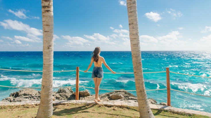Plage de la côte mexicaine en août