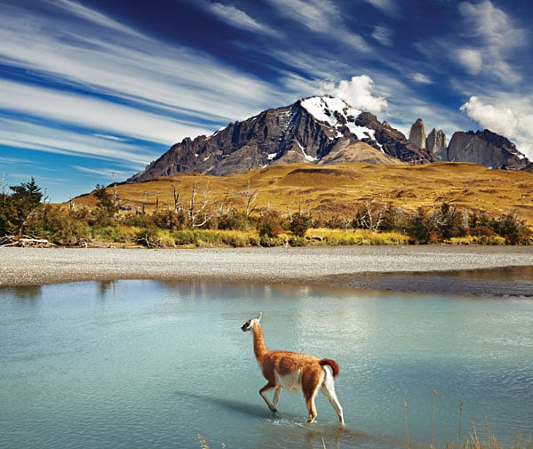 Lac Pehoé et massif des Torres del Paine